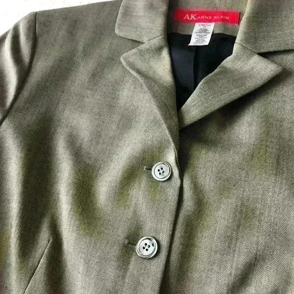 Vintage Anne Klein Women’s Grey Preppy Prep Old Money Wool Coat Blazer 10 Large - Picture 6 of 8